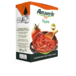 La polpa di pomodoro a marchio Almavedere bio: il packaging, con apertura a strappo, è completamente riciclabile