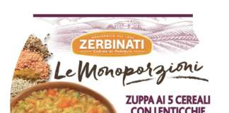 La nuova Zuppa Zerbinati Le Monoporzioni ai 5 cereali con lenticchie e curry